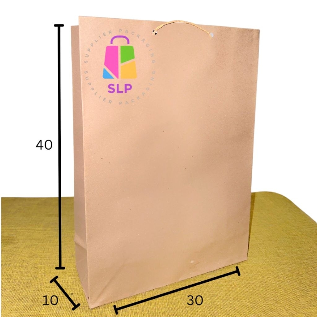 

paper bag P30 T40 L10 tas kertas shopping bag jumbo paperbag polos paperbag coklat goodie bag XL