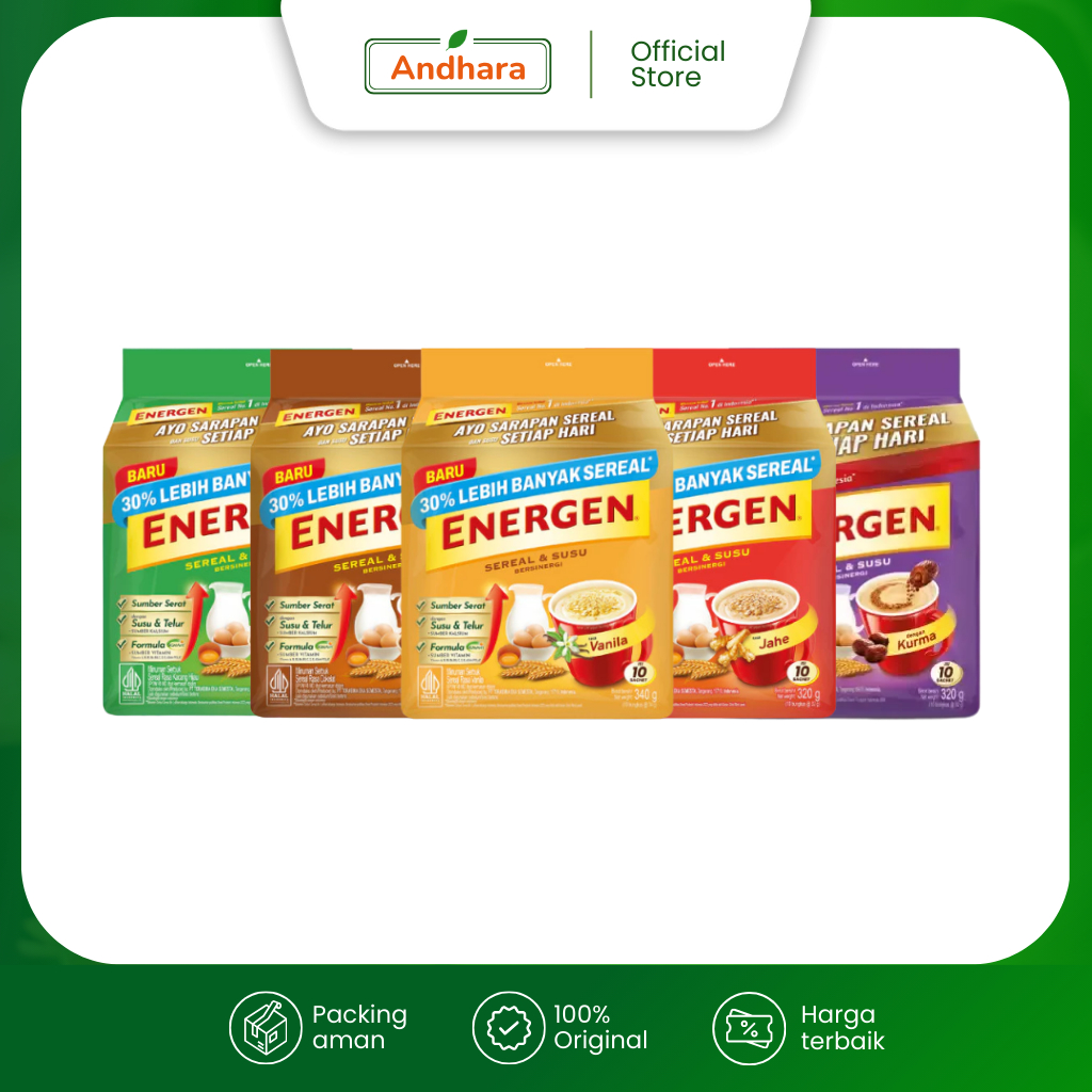 

Energen Sereal Pouch Isi 10x32gr - Susu Plus Sereal Siap Seduh Aneka Rasa - Minuman Serbuk Bubuk