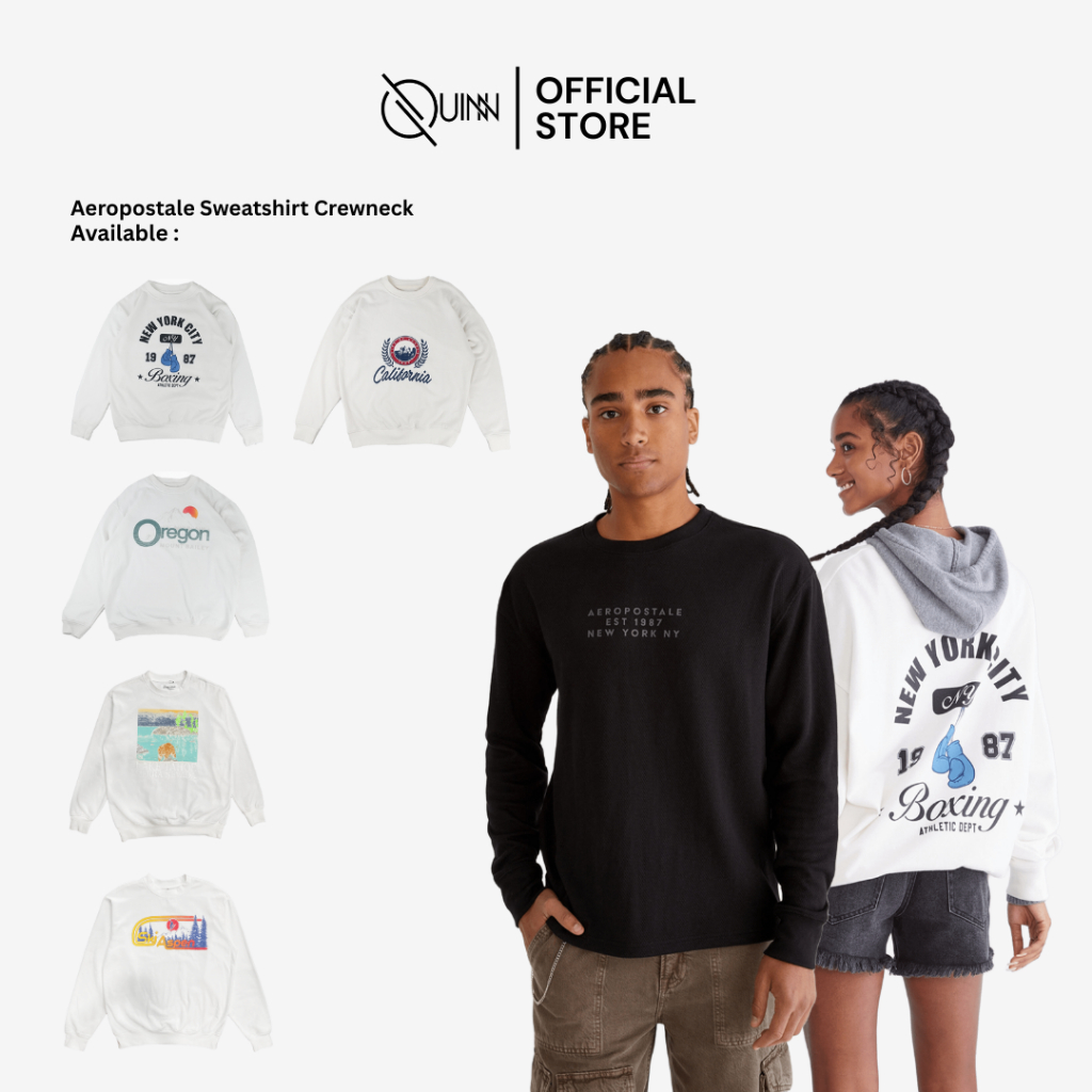 Aeropostale Sweatshirt Crewneck Long Sleeve / Sweater Lengan Panjang Pria Wanita Unisex