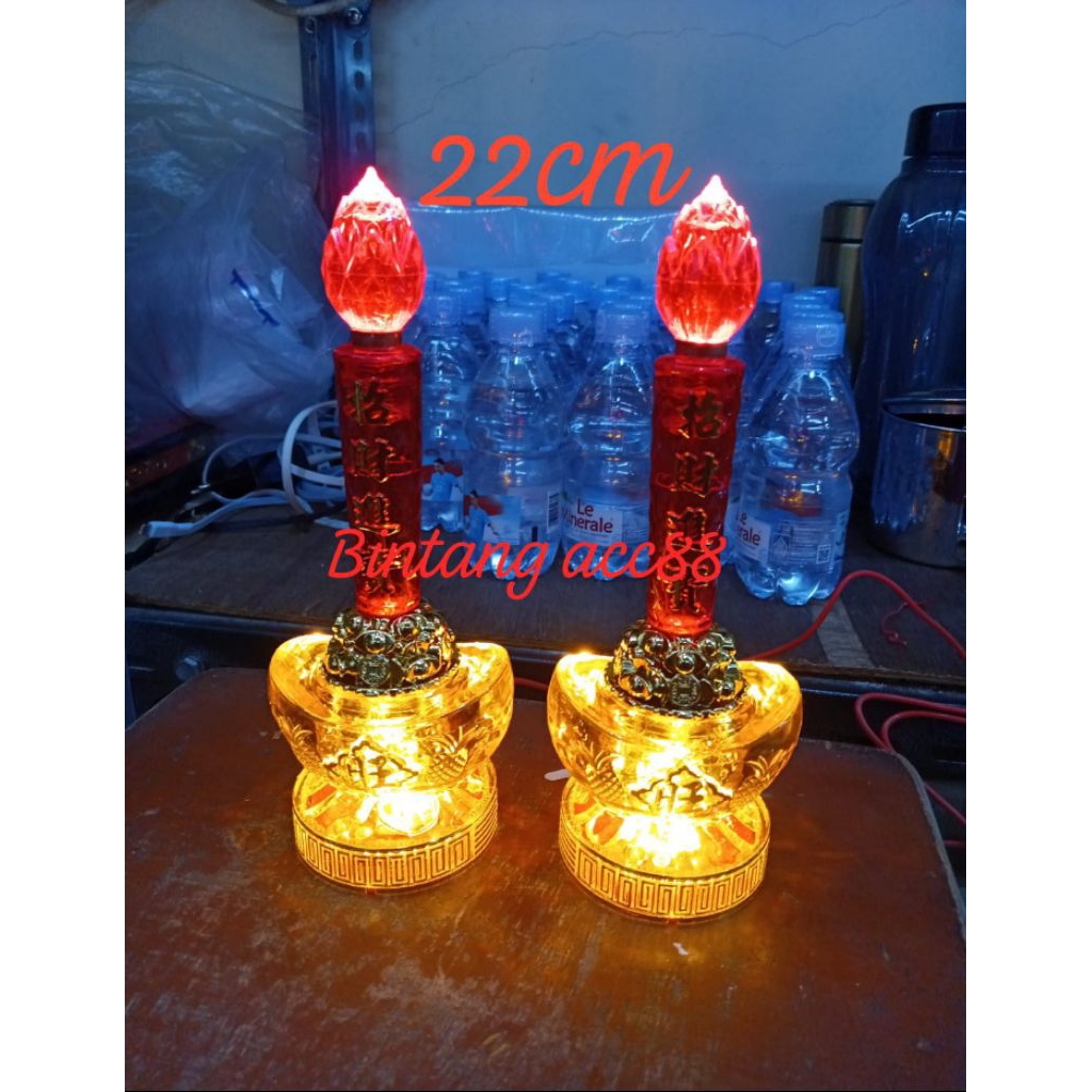 lampu altar / lampu sembahyang - led - lilin yenpau - 22cm