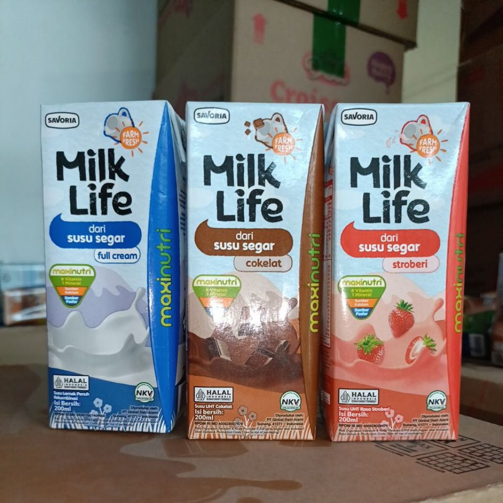 

milk life susu uht 200ml bisa mix rasa dan bisa ekspedisi