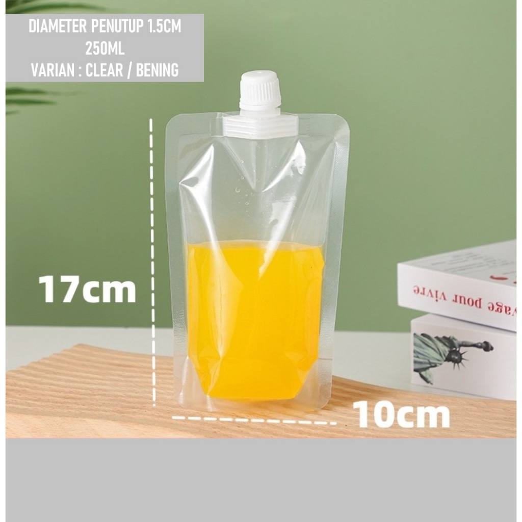 Standing Pouch 250ml Spout Pack Mika Transparan Kemasan Minuman Kemasan Serbaguna