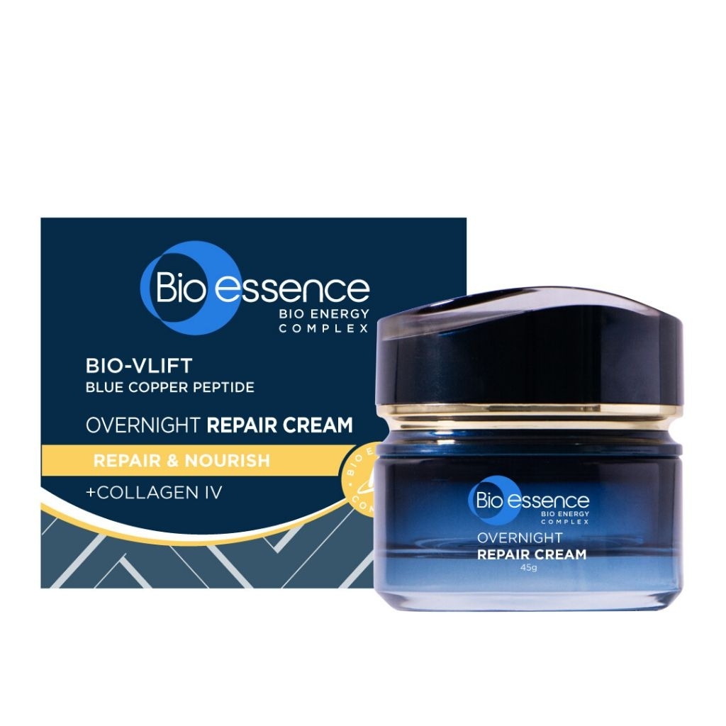 Bio Essence Bio-VLIFT Blue Copper Peptide Overnight Repair Cream + Collagen IV 45g