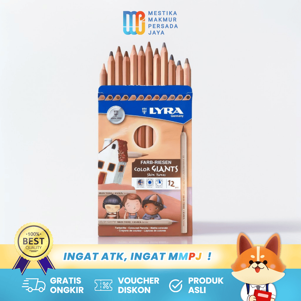 

Lyra Color Giants Skin Tones / Pensil Warna Kulit Jumbo 12 Pigmen 3931124