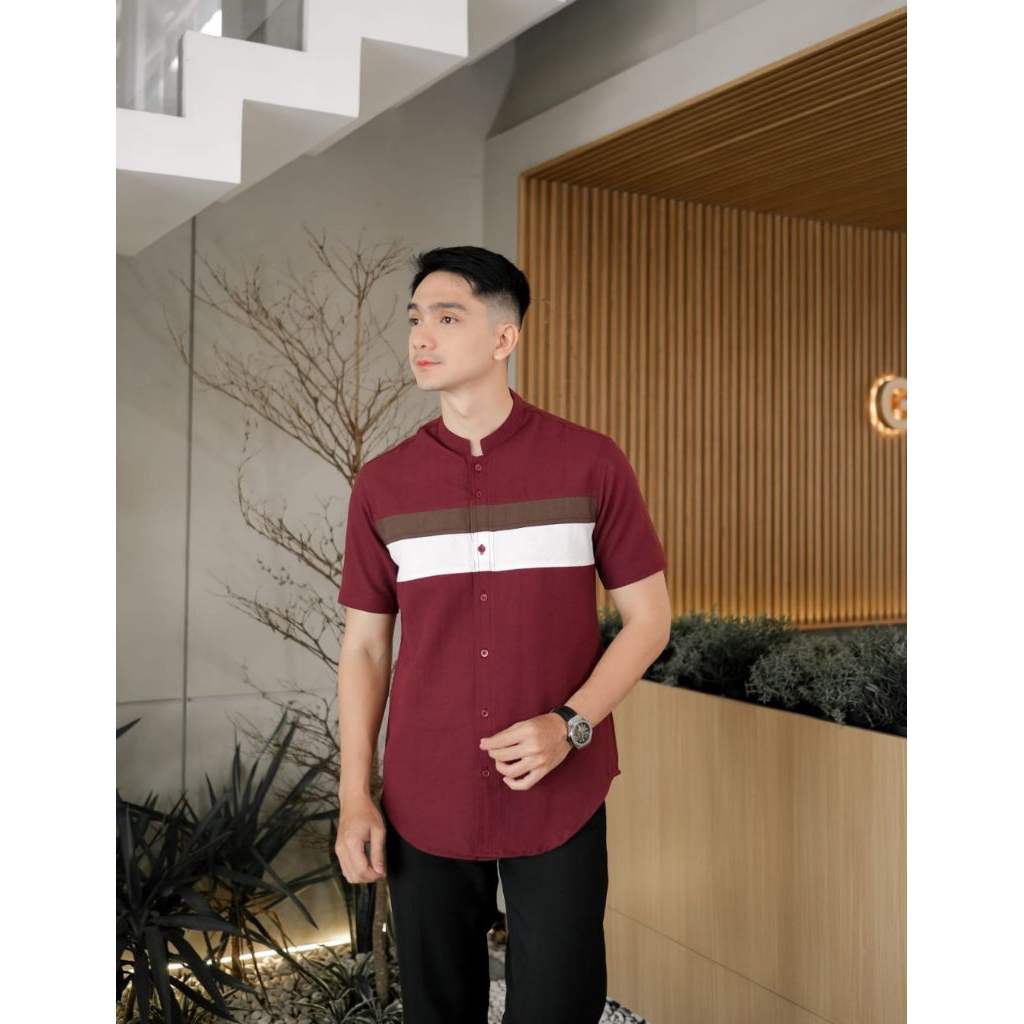 KEMKO KEMEJA KOKO MUSLIM PRIA KOMBINASI BAHAN KATUN LINEN RAMI PREMIUM NESS DISTRO