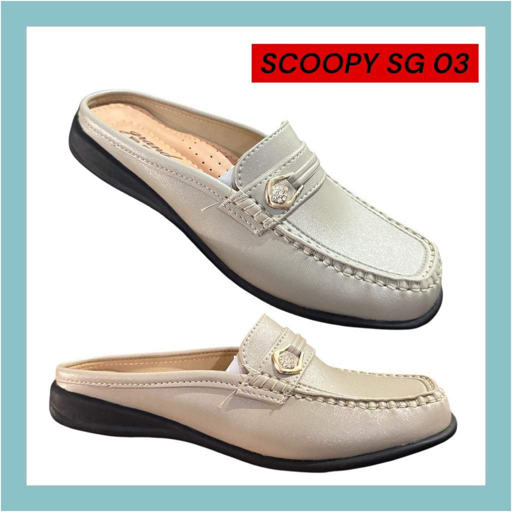 SEPATU SLOP WANITA SCOOPY SG 03 Hitam SG 03 Ivory