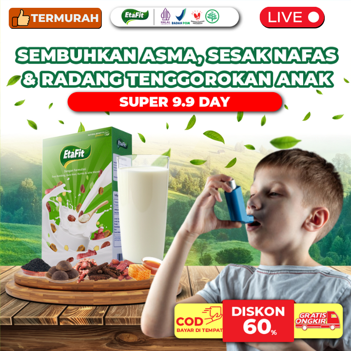 

Obat Asma Sesak Nafas & Radang Tenggorokan ANAK- ETAFIT Susu Kambing Etawa Asli 100% Original Herbal