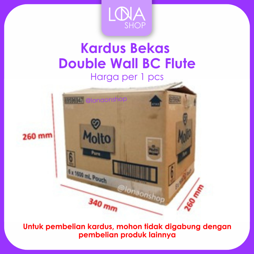 

Kardus Bekas Molto Double Wall 34x26x26 Tebal Bagus