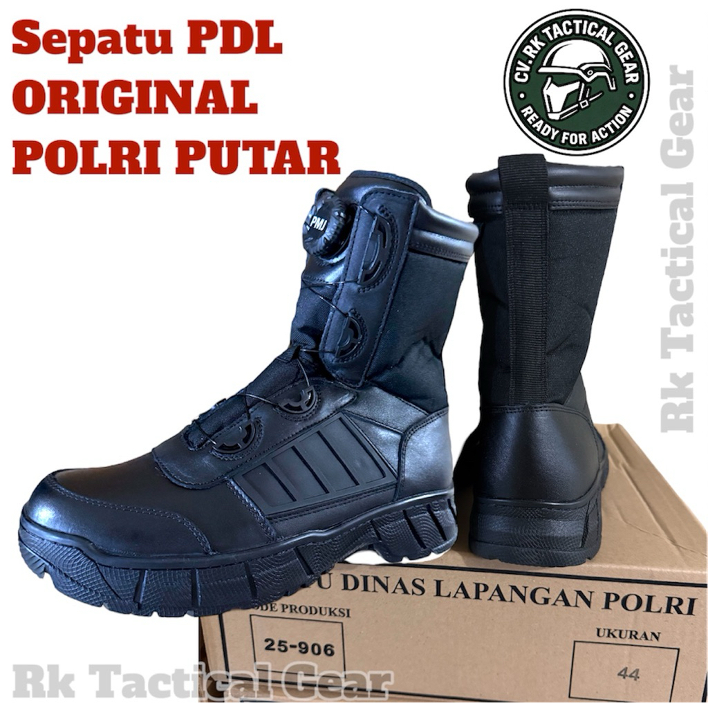 PDL POLRI TALIPUTAR Sepatu PDL Tali Putar Kulit untuk Dinas Lapangan Ukuran 39-45 Sepatu PDL Tali Pu
