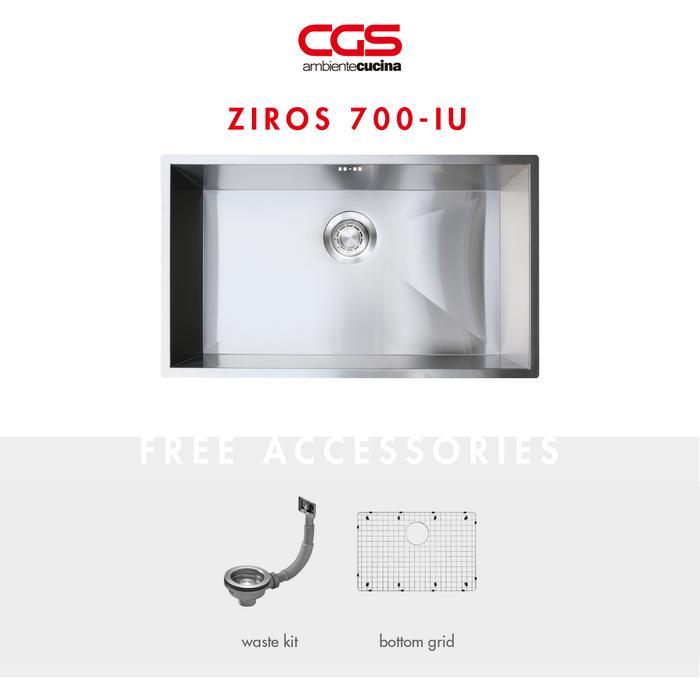 CGS Kitchen Sink Bak Cuci Piring Stainless Steel 1 Lubang CGS ZIROS 700-IU Sink - Undermount Topmoun
