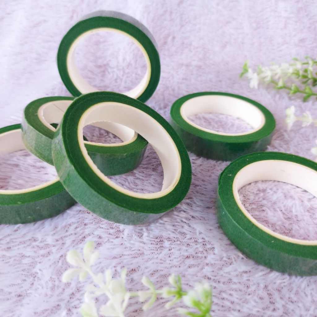 

Floral Tape Isolasi Bunga Hijau/Floral Flower 1 roll Selotip Daun 10 Yard Lakban Isolasi Tangkai Ranting Isolasi Kerut Perekat Bunga Hijau Murah