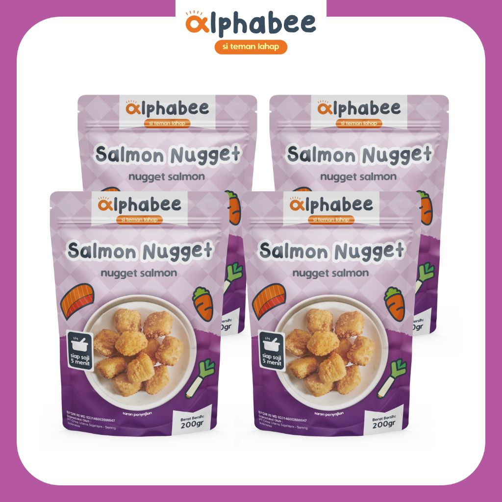 

(ISI 4) ALPHABEE Salmon Nugget 100gr | Frozen Food | Nugget Salmon | Tanpa Pengawet