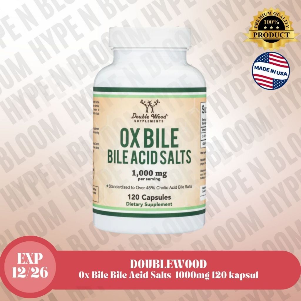 Double Wood Ox Bile 1000 mg 120 Digestive Enzymes US Bile Salt Cholic Acid suplemen bantu empedu pen