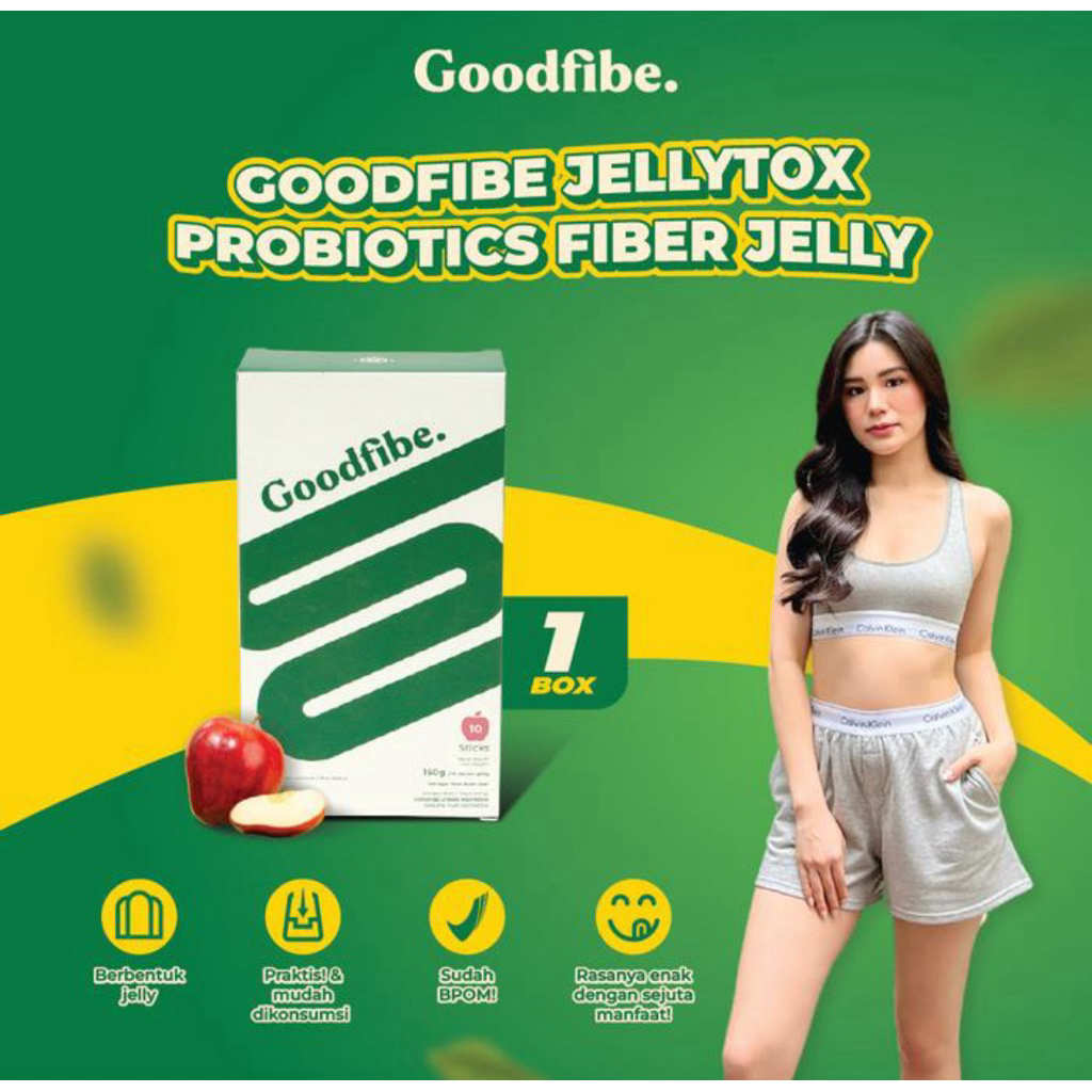 [Agen Resmi ] 1 Kotak Goodfibe Jellytox Fiber Jelly Probiotik Suplemen untuk Diet Detox Cuka Apel GO