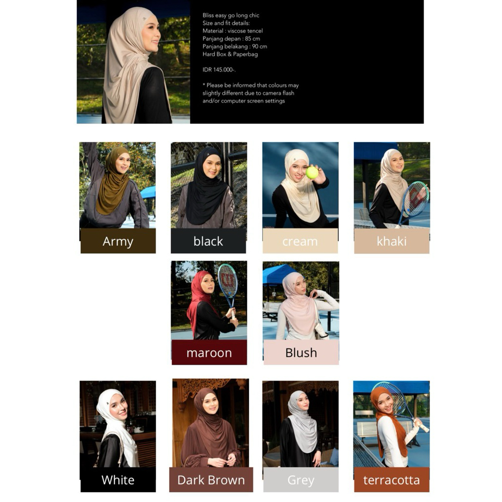 BLISS EASY GO LONG CHIC ( bergo ) by AYU LESTARI ready siap kirim