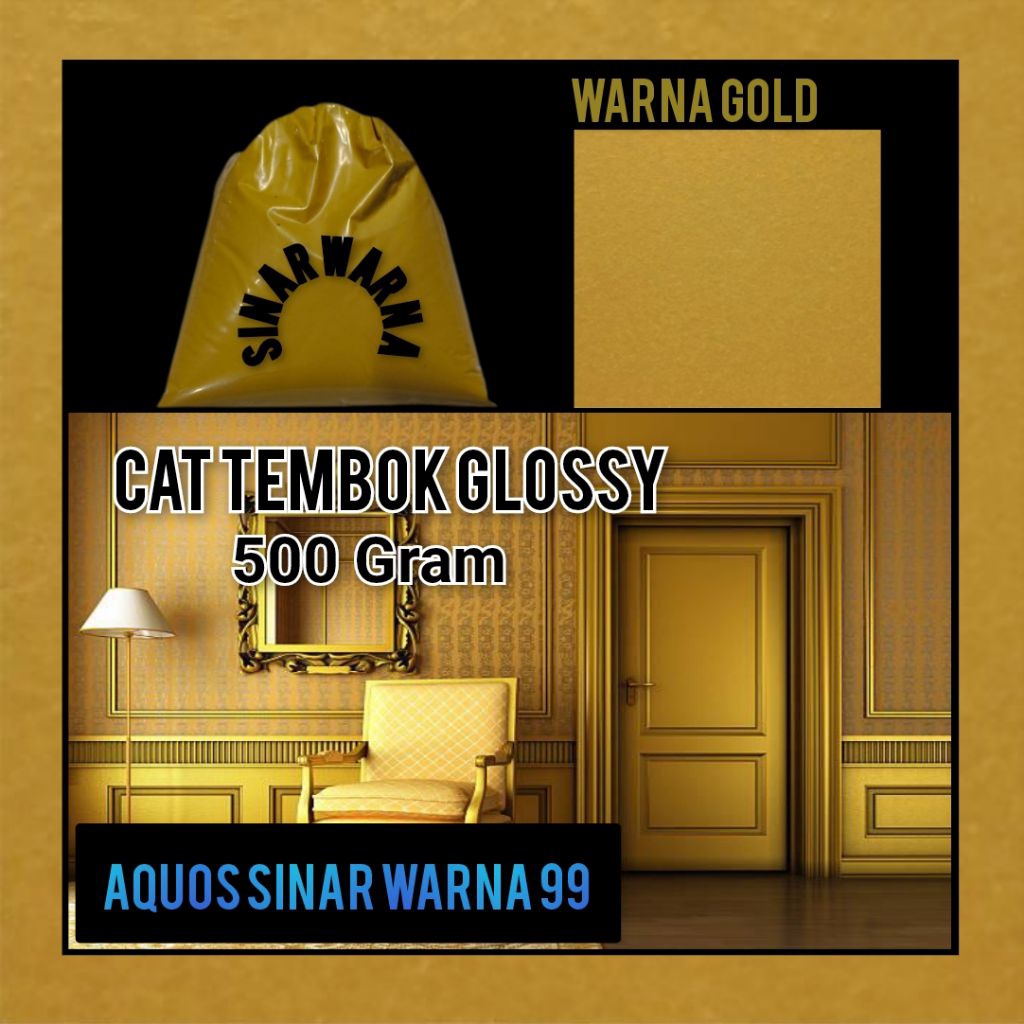500 gram cat warna gold cat tembok glossy cat tembok anti air cat tembok mengkilap