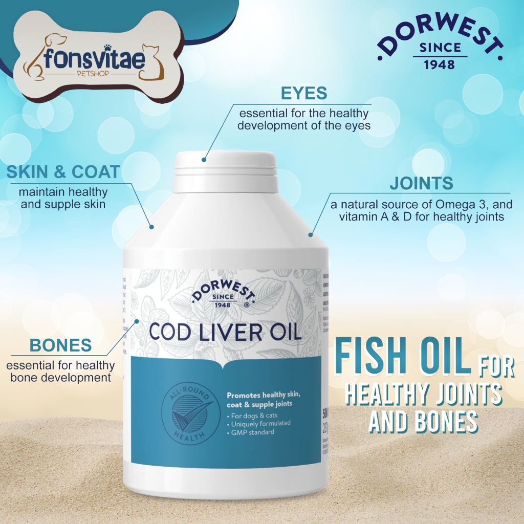 Dorwest Cod Liver Oil 500 - Vitamin Tulang Anjing Kucing