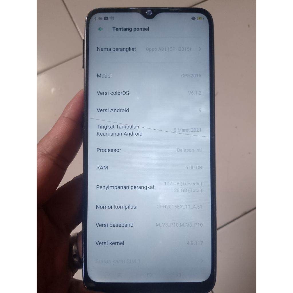 HP second Oppo a31 ram 6/128gb mesin 100% Original