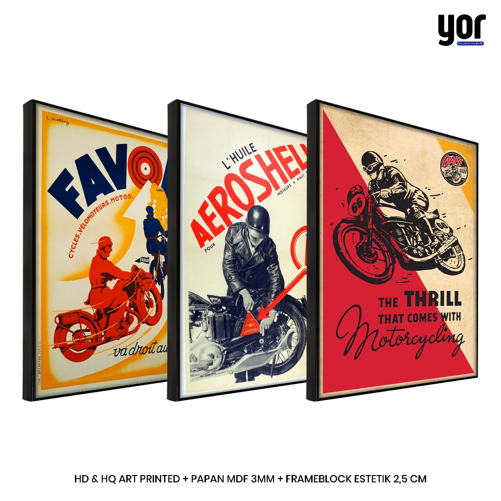 Poster Racing Jadul - Poster Balap Motor Vintage untuk Pajangan Cafe dan Kamar Estetik