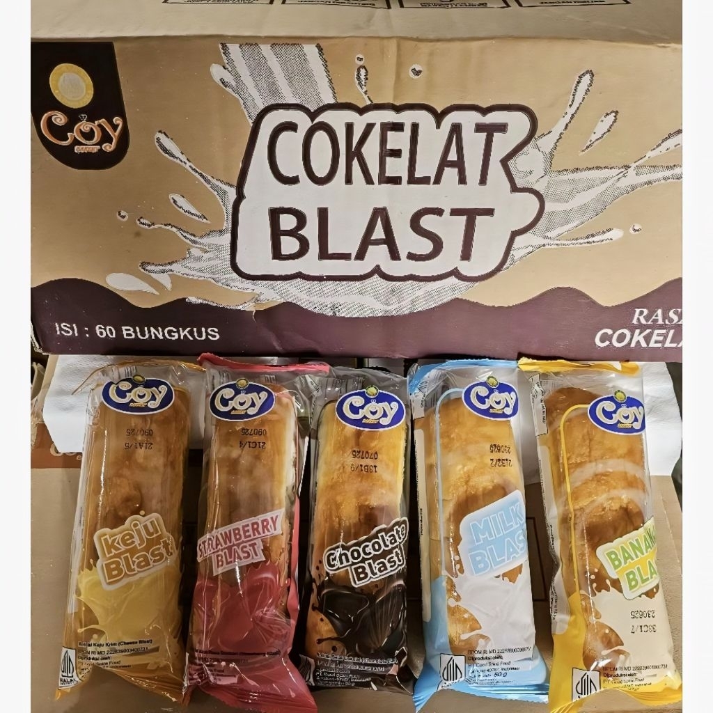 

Roti Coy Blast Mix Varian Rasa isi 60 Bungkus Per Dus