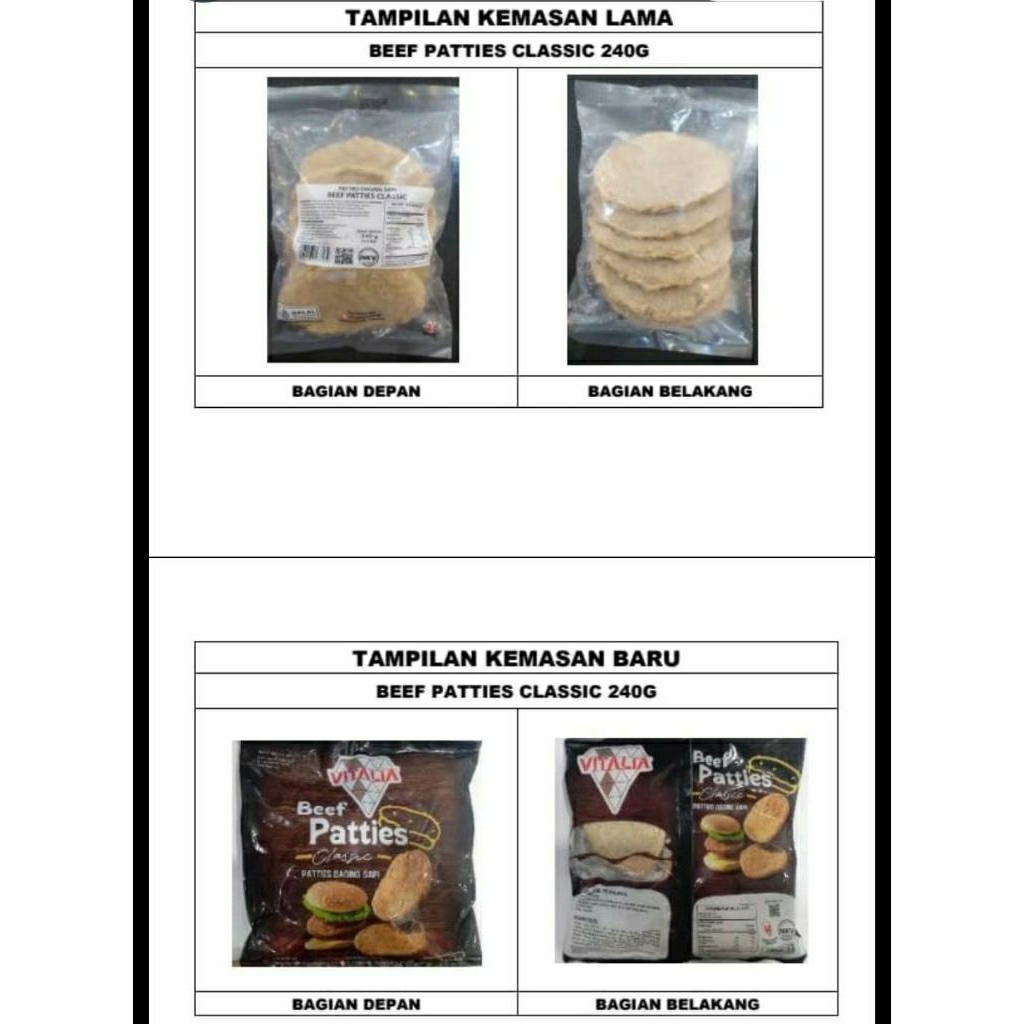 

Vitalia Beef Patties Classic isi 6 pcs