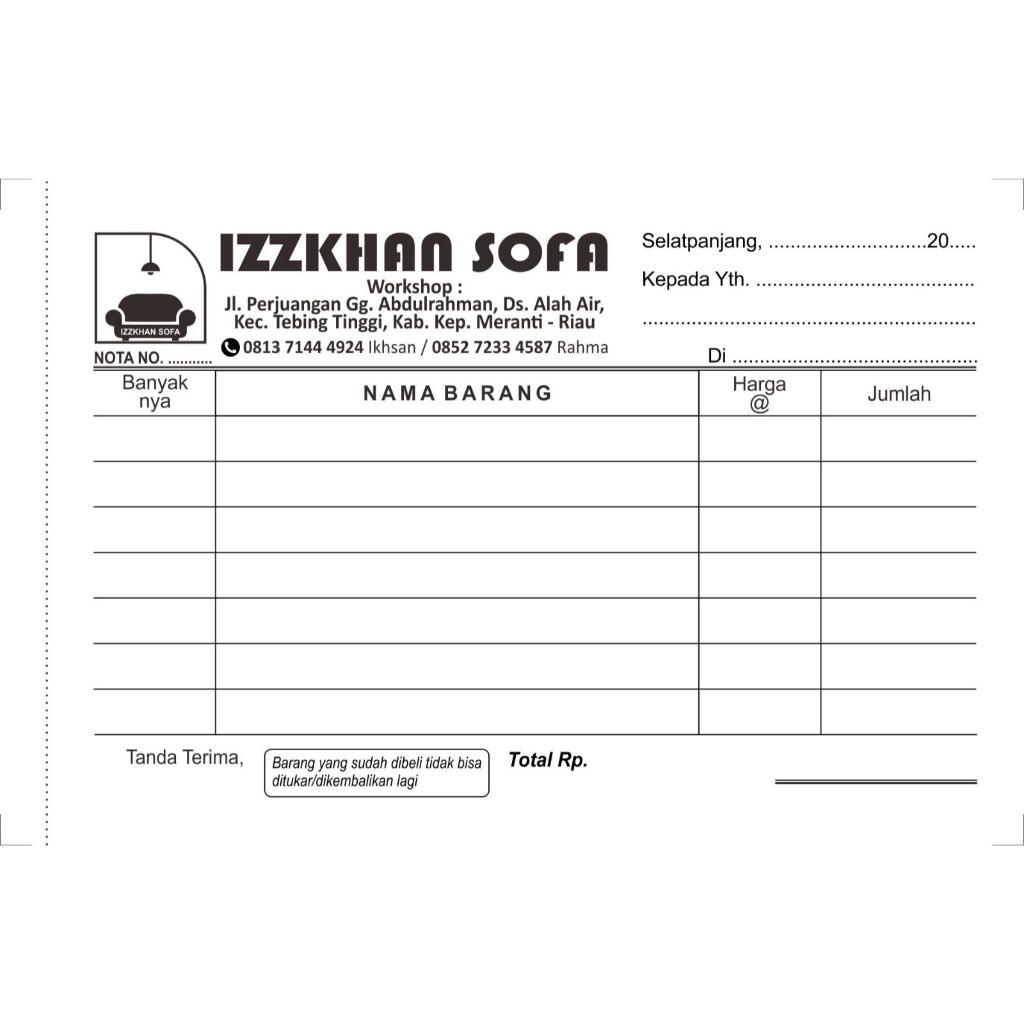 

Cetak Nota Izzkhan Sofa