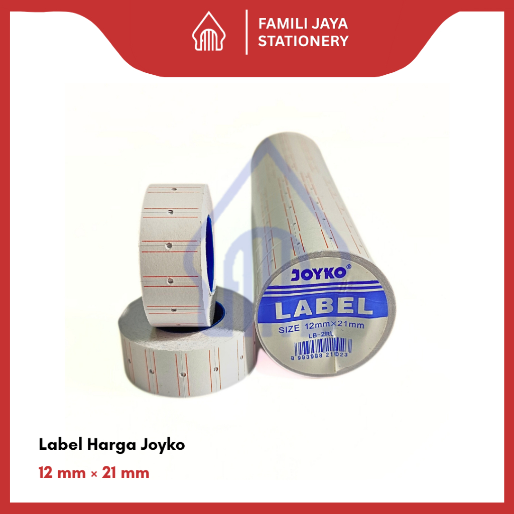 

JOYKO Price Label Harga 1 Roll/ Pak/ Slop LB-2RL, LB-P2LN, 1 Line dan 2 Line Isi 10 Pcs