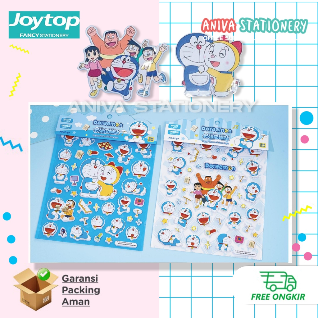 

Sticker Puffy Doraemon Joytop – Stiker Timbul 3D 200x295 mm | Varian Putih & Biru | Stiker Buku HP Jurnal Scrapbook
