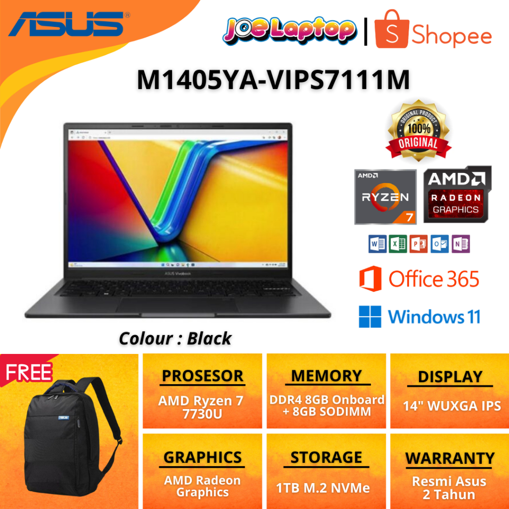 Asus M1405YA-VIPS7111M Black Ryzen 7 7730U Win11 OHS