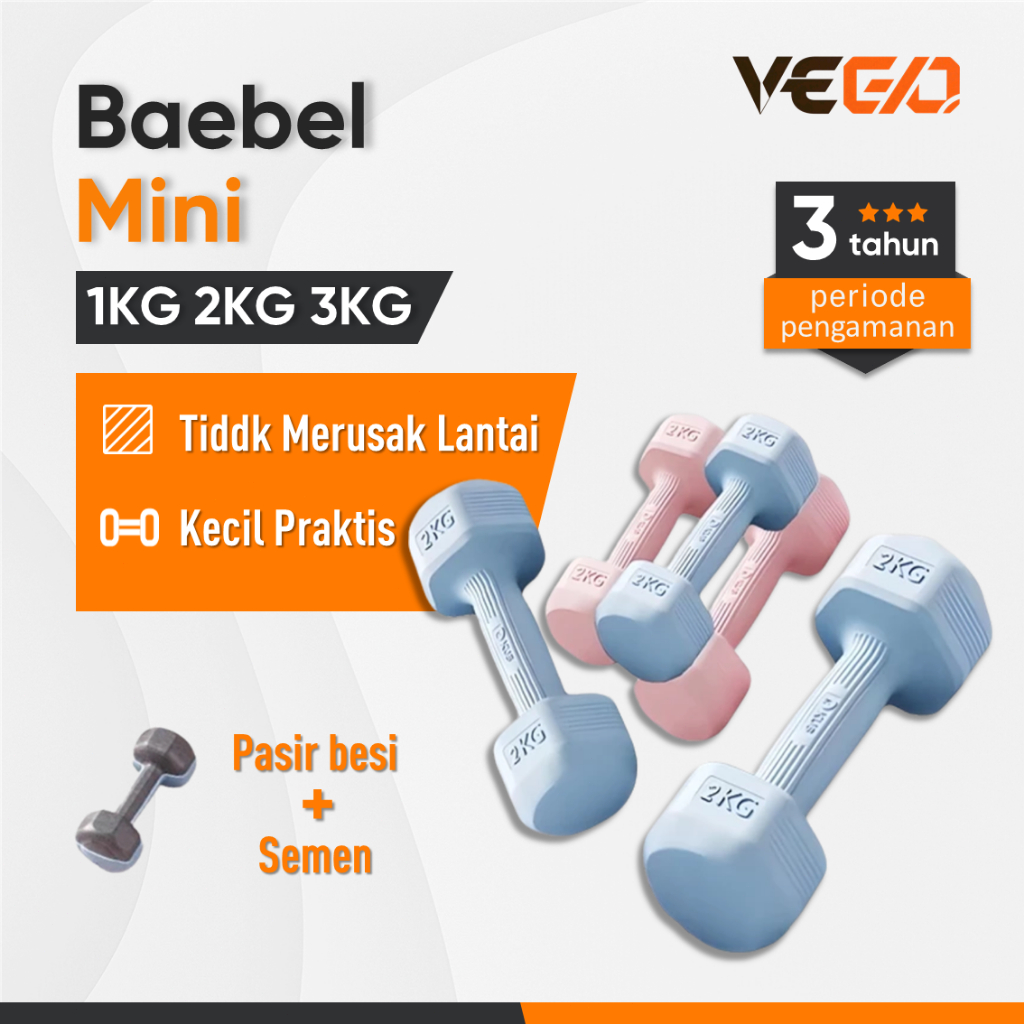 sinmorashop - veego dumbbell neoprene mini 1-3kg + yoga mat ball aksesoris gym