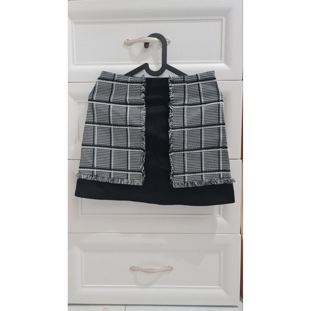 Mini Skirt Wanita Rok Pendek Wanita Mini Skirt Tweed Wanita Rok Mini Tweed Rok Kotak Kotak