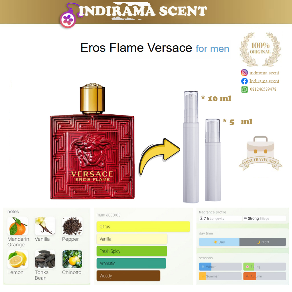 Decant Versace Eros Flame Parfum Pria Original Luxury