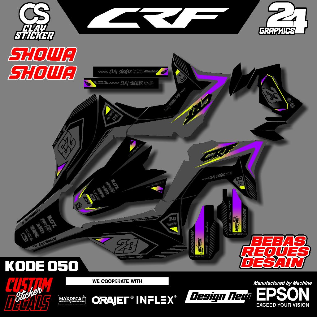 Decal Stiker Motor CRF 150L Full Body – Bahan Tebal & Awet – Free Request Nama & Sponsor Kode 050