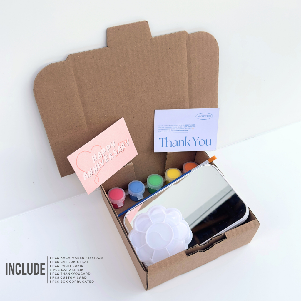 

DIY Hampers Melukis Kaca Makeup Polos | Paket Cat Akrilik Lengkap |Kado UlangTahun | Giftbox Spesial