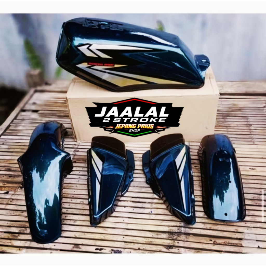 PROMO COD PAKET COVER BODY BODI YAMAHA RX KING NEW RX K TAHUN 2002 WARNA HITAM GOLD EMAS HIJAU IJO B