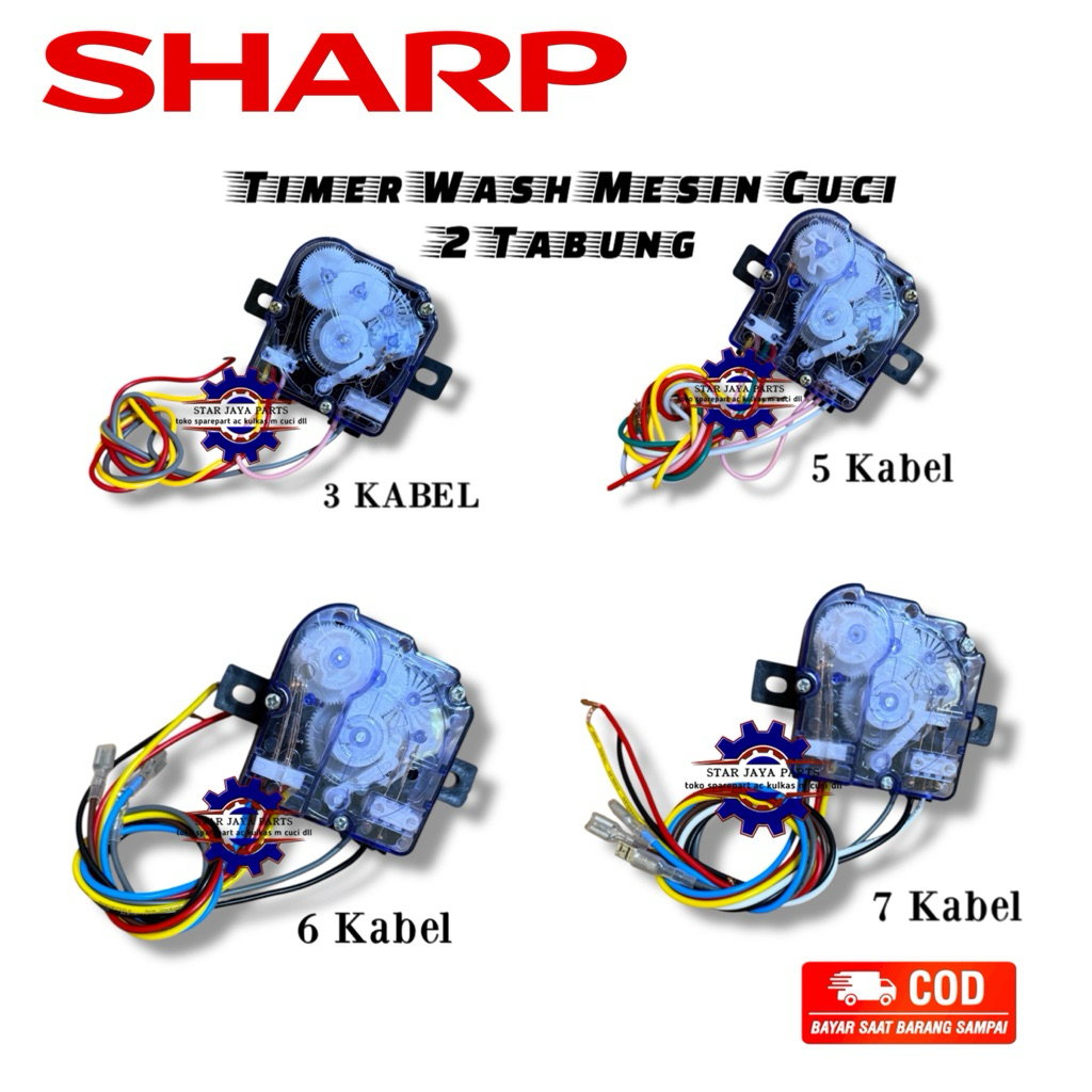SHARP Timer Mesin Cuci 3 ,5 ,6 ,7 ,Kabel - Timer Wash Putaran Mesin Cuci Sharp 2 Tabung