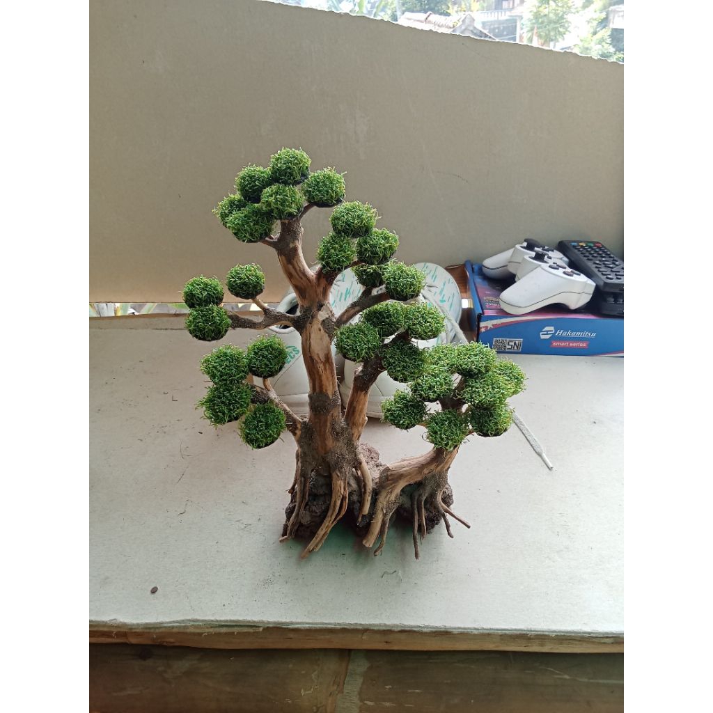 bonsai sintetis hiasan aquarium