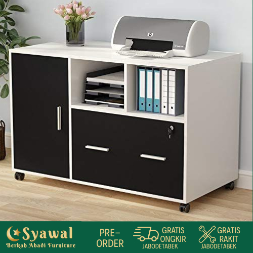 Syawal Furniture Kantor Meja Printer Dengan Kabinet Tertutup Bisa Custom