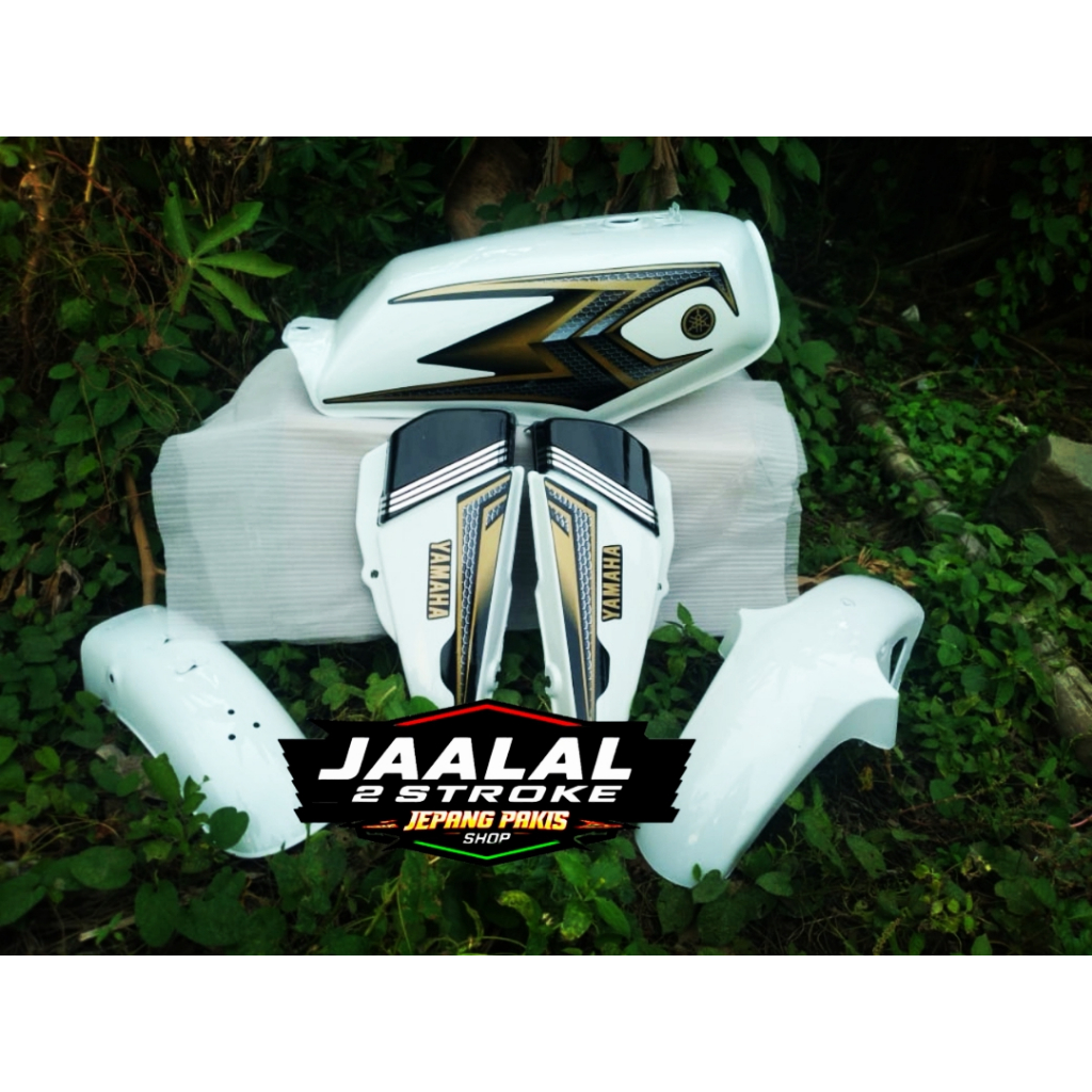 PROMO COD PAKET COVER BODY BODI YAMAHA RX KING NEW RX K TAHUN 2004 2003 SE WARNA PUTIH FULL SET TANG