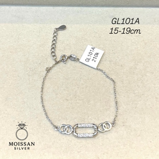 GL101A Gelang Nori Putih CD Silver Perak Perhiasan S925