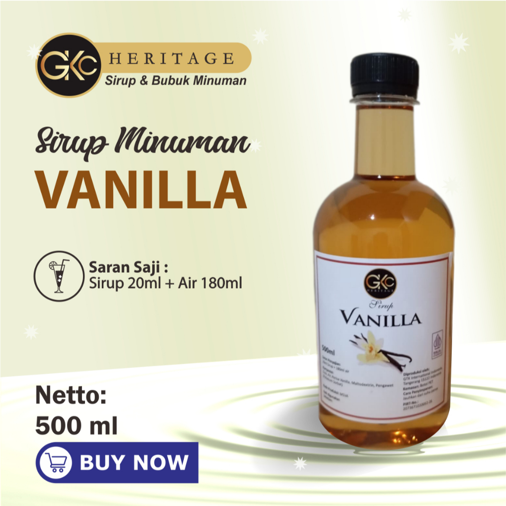

Sirup Rasa Vanilla GKC Heritage 500ml Syrup Vanilla