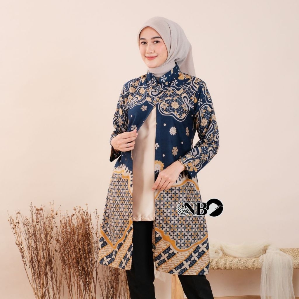 LAKUNA BATIK Tunik batik wanita blouse kantor wanita modern lilac