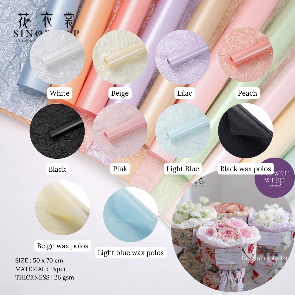 

Flower wrapping paper varian Wax pearl premium paper florist kertas buket bunga premium
