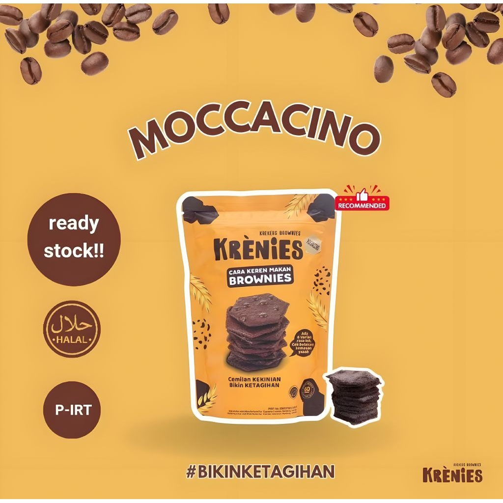 

Cemilan Krekers Brownies Kering KRENIES || Mochaccino 60gr