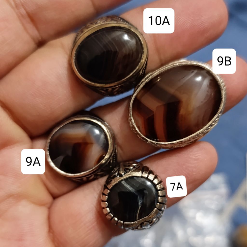 CA 163 Cincin Akik Batu Yaman Wulung Motif Junder dll Joss Promo Asli Natural