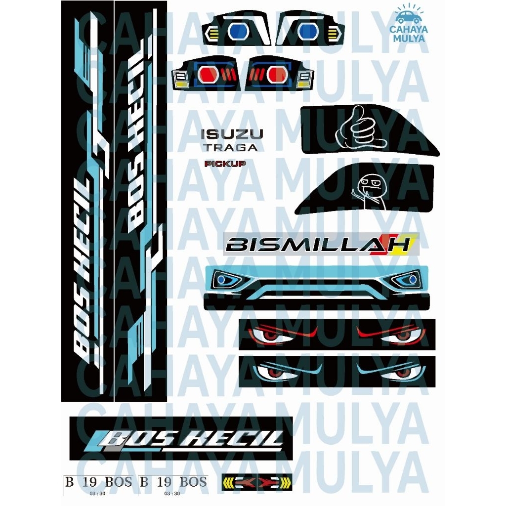 

Stiker miniatur ISUZU TRAGA A4 bahan crhomo