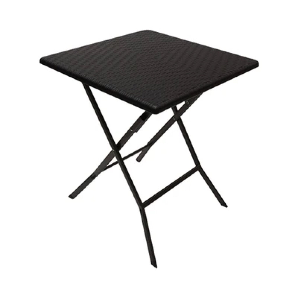 KRISBOW MEJA LIPAT PERSONAL HITAM OUTDOOR & INDOOR 61x61CM/KRISBOW SQUARE FOLDING RATTAN TABLE 61CM 