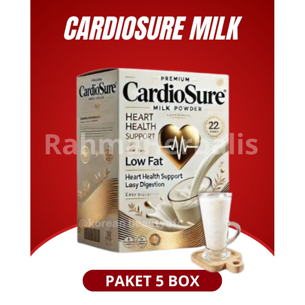 

(PAKET 5 BOX) CARDIOSURE SUSU Herbal Asli Original 100% Atasi Jantung Hipertensi Super Ampuh