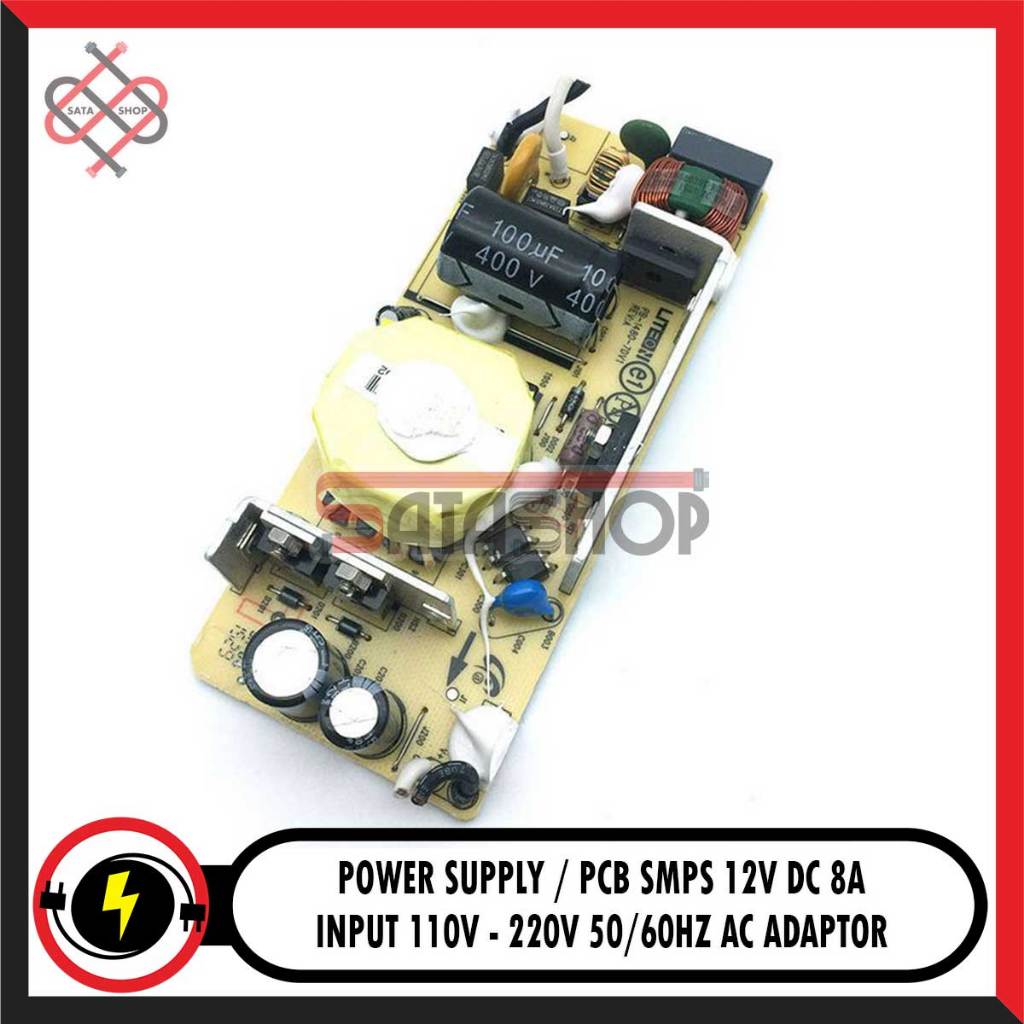 POWER SUPPLY / PCB SMPS 12V DC 8A INPUT 110V - 220V 50/60HZ AC ADAPTOR MEREK Liteon PB-1480