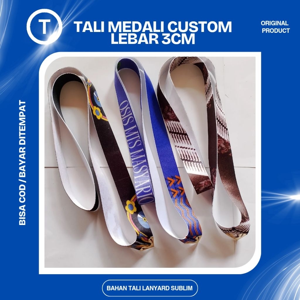 

tali medali custom lanyard 3cm - tali mendali lanyard siku